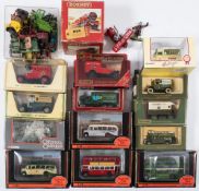Corgi, Matchbox and others, a collection of various boxed busses, coaches and delivery vehicles:,