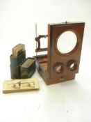 An early 20th century mahogany graphoscope with 4 inch magnifier:,