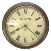 A BR (W) mahogany single fusee wall clock:,
