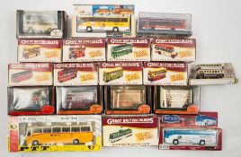 Atlas, EFE and others, a boxed group of buses and trams:, including PTT 'Swiss Postal Coach',