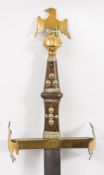 A late 19th /early 20th century Continental two-handed sword:,