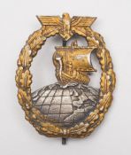 A German WWII Kriegsmarine Auxillary Cruiser badge by JMME:.