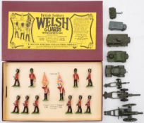 Dinky and others, an unboxed military group:, including No 688 Field Artillery Tractor,