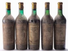 Five bottles of Chateau Montaigne Saint Emillion 1959: (5)