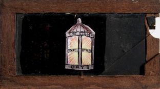 Three 19th century hand painted glass slipping magic lantern slides:, unsigned,