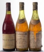 Two bottles of Ladoucette Pouilly Fume 1972 and a bottle of Pernand Vergelesses: (3)