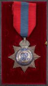 A George V Imperial Service Order to 'William H Steed':, in box of issue.