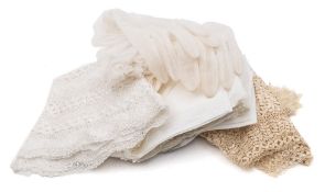A small collection of lace collars and trim:,