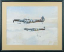 * Anthony C Harold [20th Century]- Spitfires,:- signed and dated '69 gouache, 53 x 70cm,