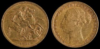 A Victorian sovereign: 1881.