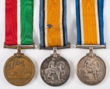 A WWI Mercantile Marine War Medal to 'Thomas Cooke':, together with two RN war Medals,