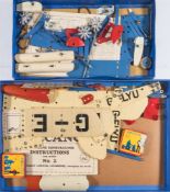 Meccano Aeroplane Constructor Sets 1 and 1A:, incomplete, loose sections with instructions.