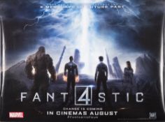 A group of British Quad film posters: 'Sinister', 'Fantastic Four', 'Poltergeist', 'Holmes',
