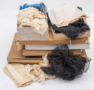A quantity of late 19th /early 20th century handmade lace:,