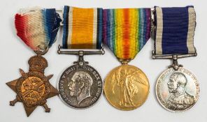 A WWI group of four to 'RMA 13965 Gnr I Colinson RM Brigade':, 1914 (Mons) Star, War Medal ,