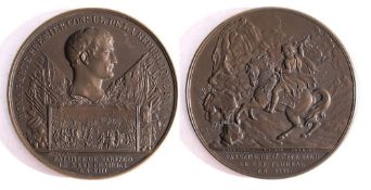 A French Battle of Marengo 1800 commemorative medallion by Bertrand Andrieu:,