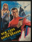 A French Grande film poster for 'New York appelle Super Dragon' (Secret Agent Super Dragon 1966):,