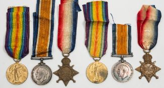 A WWI trio to 'SE-6533 Pte A W H Routley AVC' and another to '934 Spr H C Barter RE'.