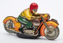 Schuco (Germany) No 1012 Miarakomot tinplate clockwork motorcycle:,