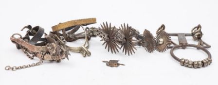 Three pairs of Argentinean steel Gaucho spurs:,