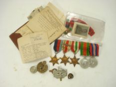A WWII group of five to 5186118 Pte D C Gale RE:, 1939-45 Star, Africa Star with 1st Army clasp,