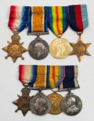 A WWI Royal Navy group of four 'J13279 T W Sellick AB RN':, 1914-15 Star, War Medal,
