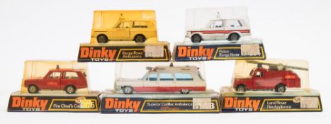 Dinky, a boxed group of emergency vehicles:, 288 Superior Cadillac Ambulance,