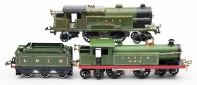 Two Hornby O gauge LNER green tank locomotives:,