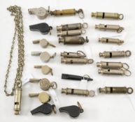 A collection of various whistles by Acme and J Hudson & Co Ltd:,