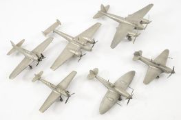 A set of twelve Danbury Mint pewter 'Great Fighter Aircraft':, including P-47 Mustang,