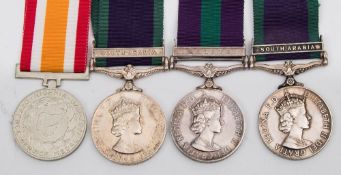 Two ERII General Service Medals (1962-2007 )with South Arabia bar:,