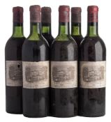 Six bottles of Chateau Lafite Rothschild 1962 1st growth.