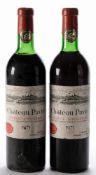 Two bottles of Chateau Pavie St Emilion 1971.