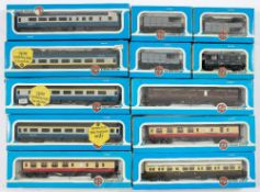 Airfix Railway System OO/HO gauge, a boxed group of passenger coaches and goods wagons:,