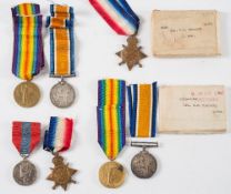 A WWI trio to 'SPTS-3033 Cpl F P Hancock R Fus',