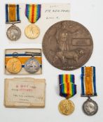 A WWI Death plaque to Patrick O'Sullivan and three WWI pairs:,
