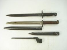 A British Army MKII bayonet:, together with a Czechoslovakian Brnovz 24 bayonet in steel scabbard,