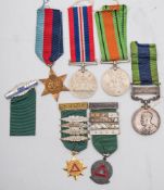 A George V India General Service medal with clasp to '2815100 Pte F Heath Seaforth':,