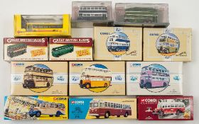 Corgi, boxed group of buses and coaches:,
