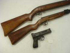 A Webley .177 calibre post -war air pistol:, with black bakelite grips, together with a .