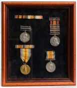 A South Africa group of four to '334 Dvr H Edney RE':, Queen's South Africa medal and five claps,