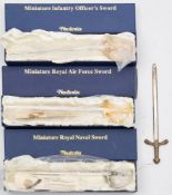 A group of three miniature swords by Nauticalia:, 'Maritime Royal Naval Sword',