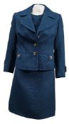 A 1960s lady's blue wool two piece suit by Braunschweig:,