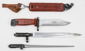A Chinese AKS 75 pattern bayonet:, based upon the Russian AK 47 AKM II bayonet,