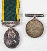 A George V Volunteer Long Service Medal '2252 L Serjt H J Taylor 22/Middx VRC':,