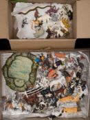 Britains, a collection of resin farm and zoo animals:, including cows, sheep, ducks,