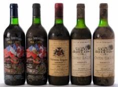 Two Bordeaux Superior D Day 50th anniversary 1994 and three Chateau Erigoye, (one 1986,