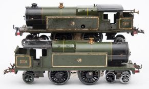 Two Hornby O gauge No 2 Special 4-4-2 tank locomotives:, GWR green No 2221,