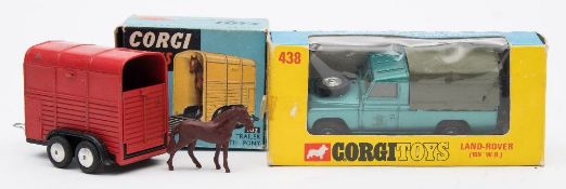 Corgi No 438 Land Rover (109' WB):, metallic green with lemon interior and dark green canopy,