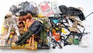 Palitoy Action Man, a group of four flock haired figures:,